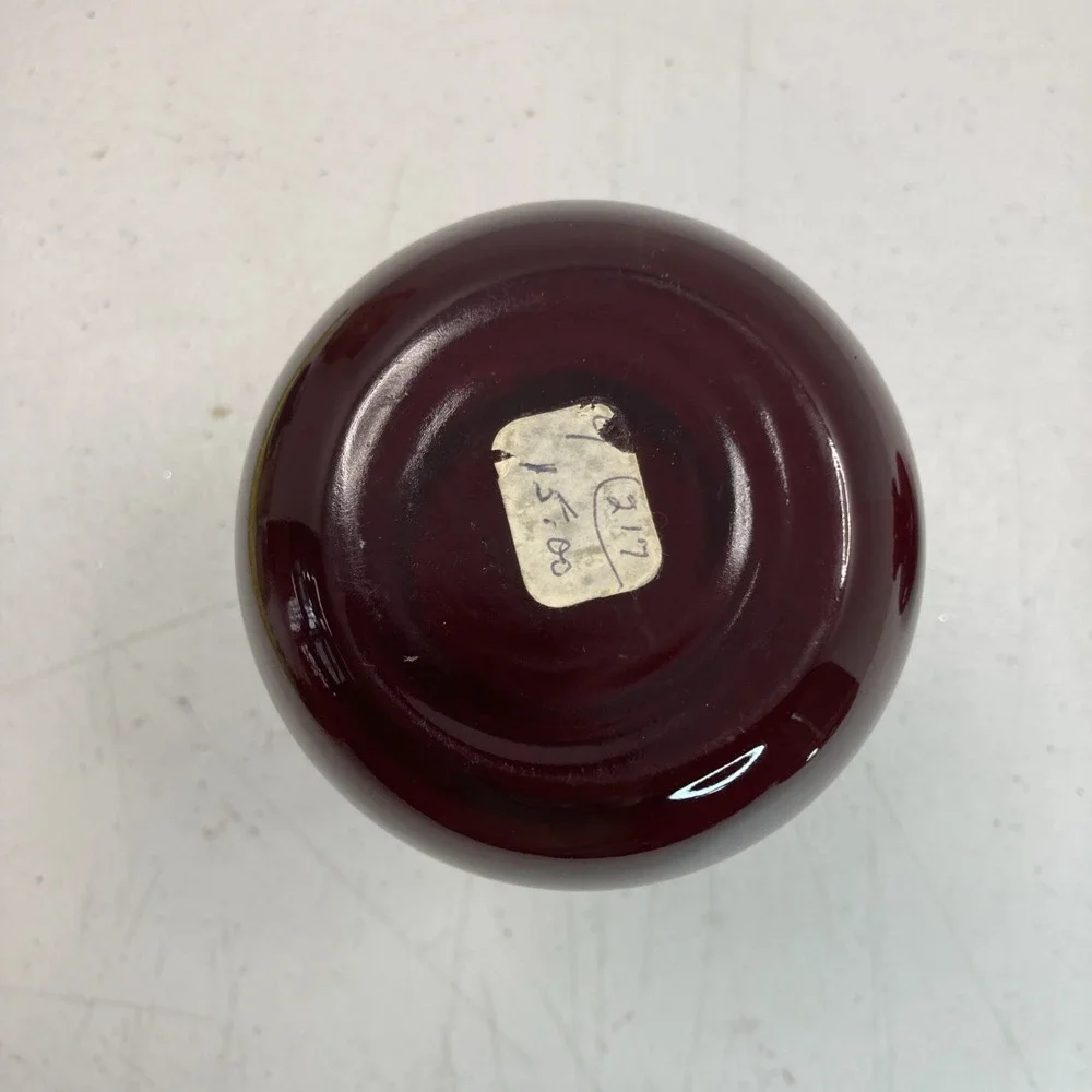 Set‎ Of 2 Vtg Anchor Hocking Royal Ruby Red Glass Vases W/Ruffled Crimped Rim